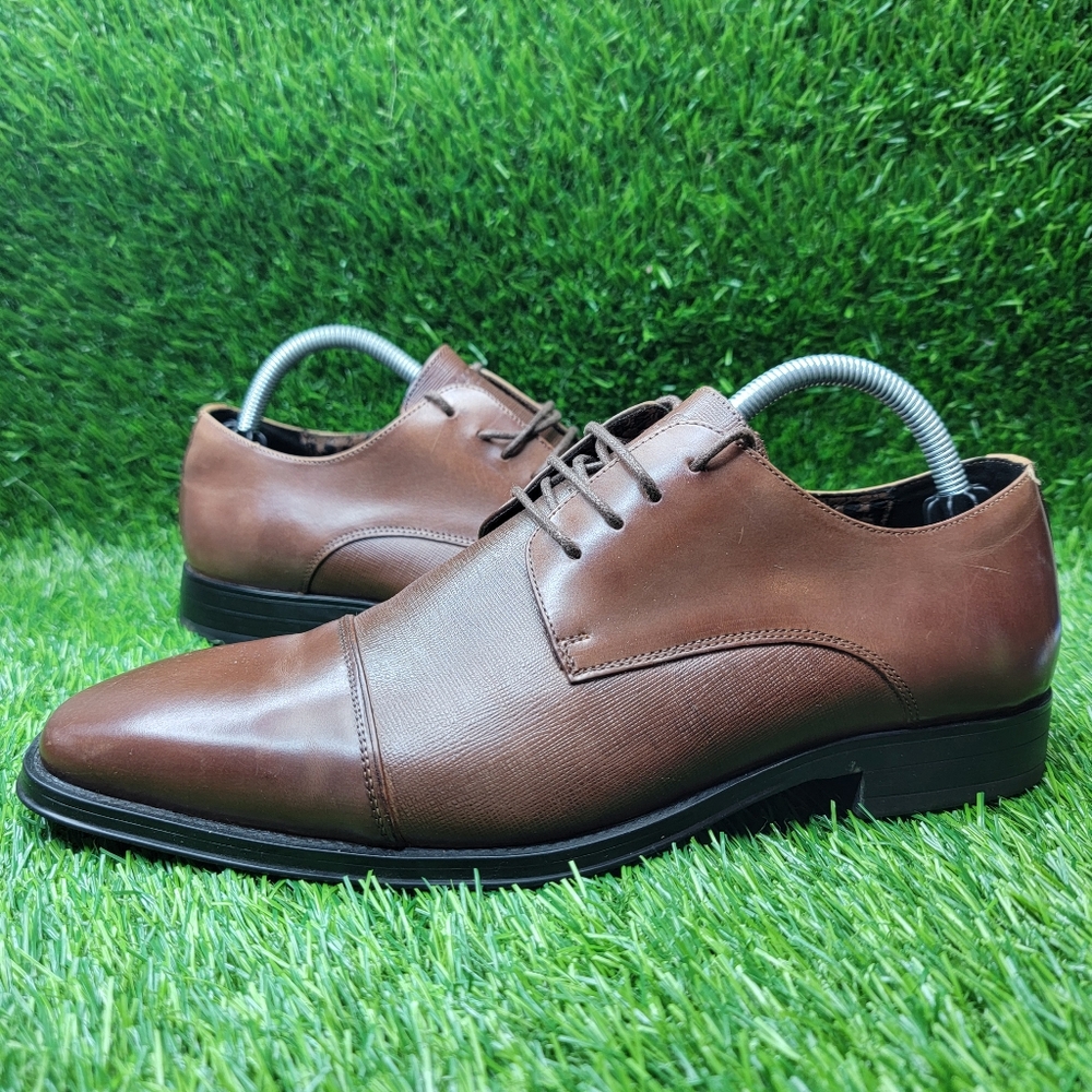Karl Lagerfeld Paris Brown Leather Loafers Men's Size 9.5 Dress Shoes - Picture 1 of 9